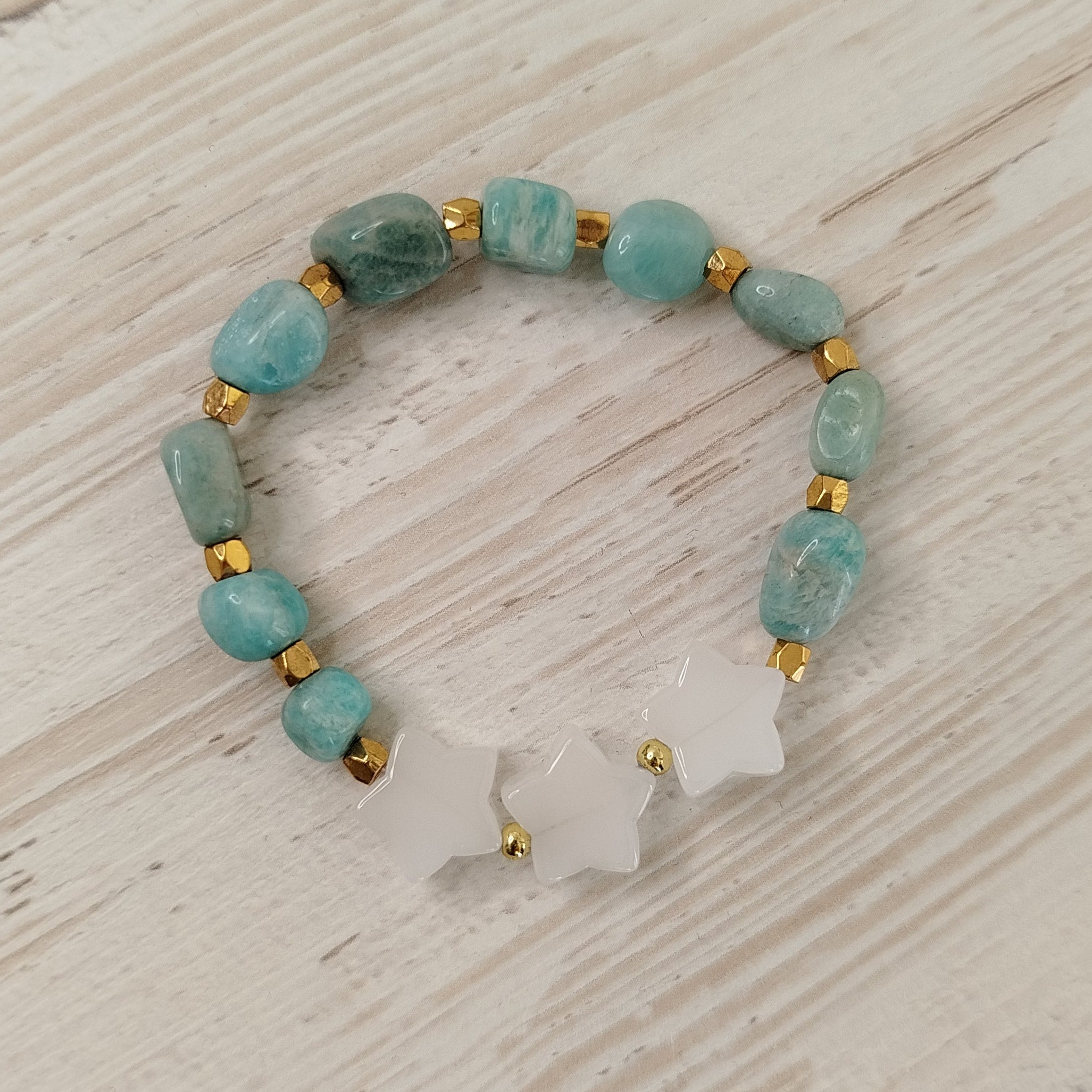 Pulsera Amarua - Amazonita y Jade blanco para la paz interior