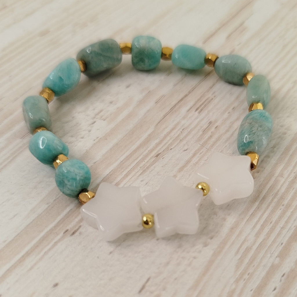Pulsera Amarua - Amazonita y Jade blanco para la paz interior