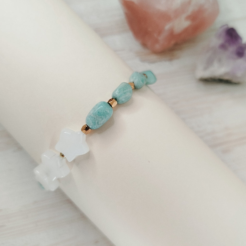 Pulsera Amarua - Amazonita y Jade blanco para la paz interior