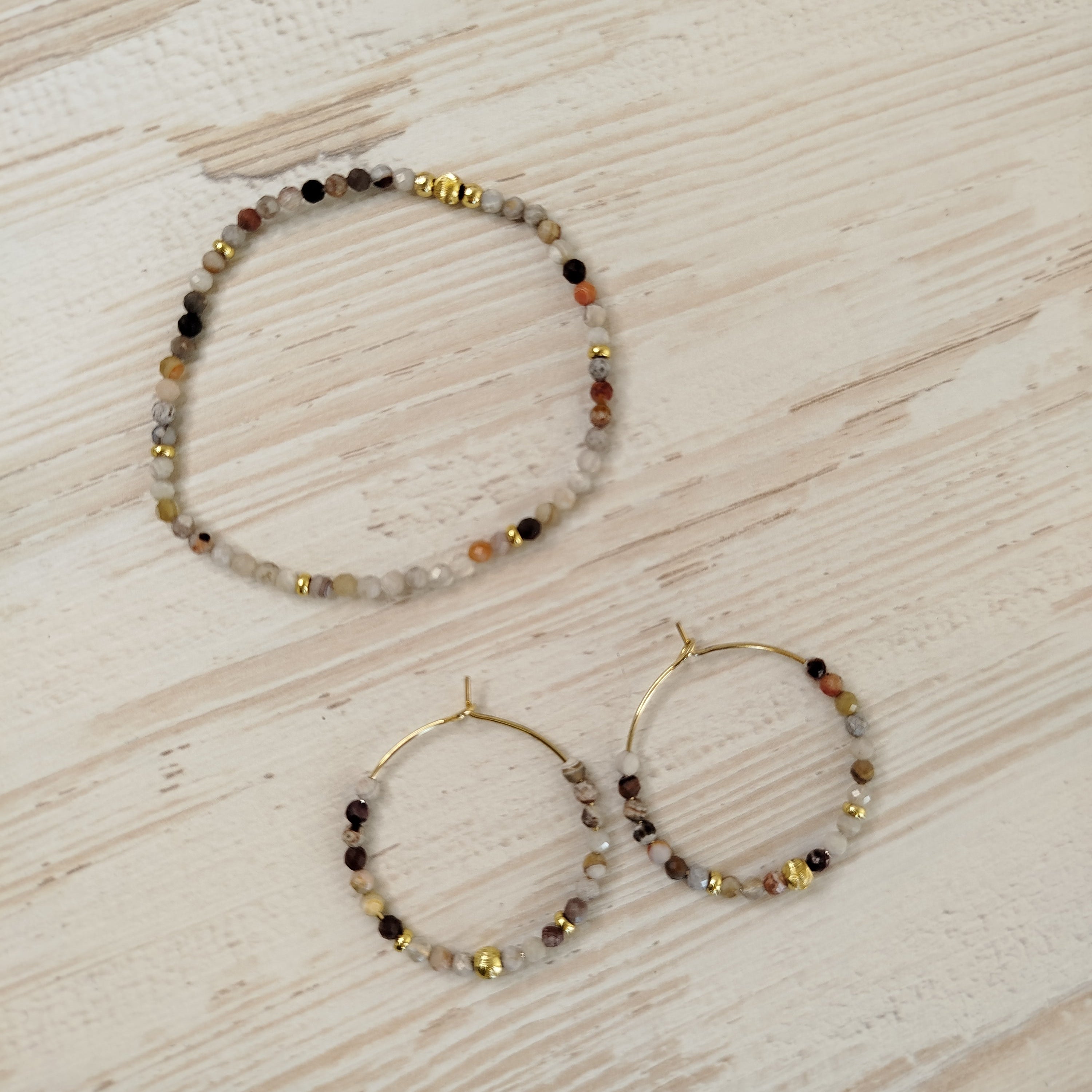 Pendientes Terenya - Ágata para equilibrio, calma y sanación emocional