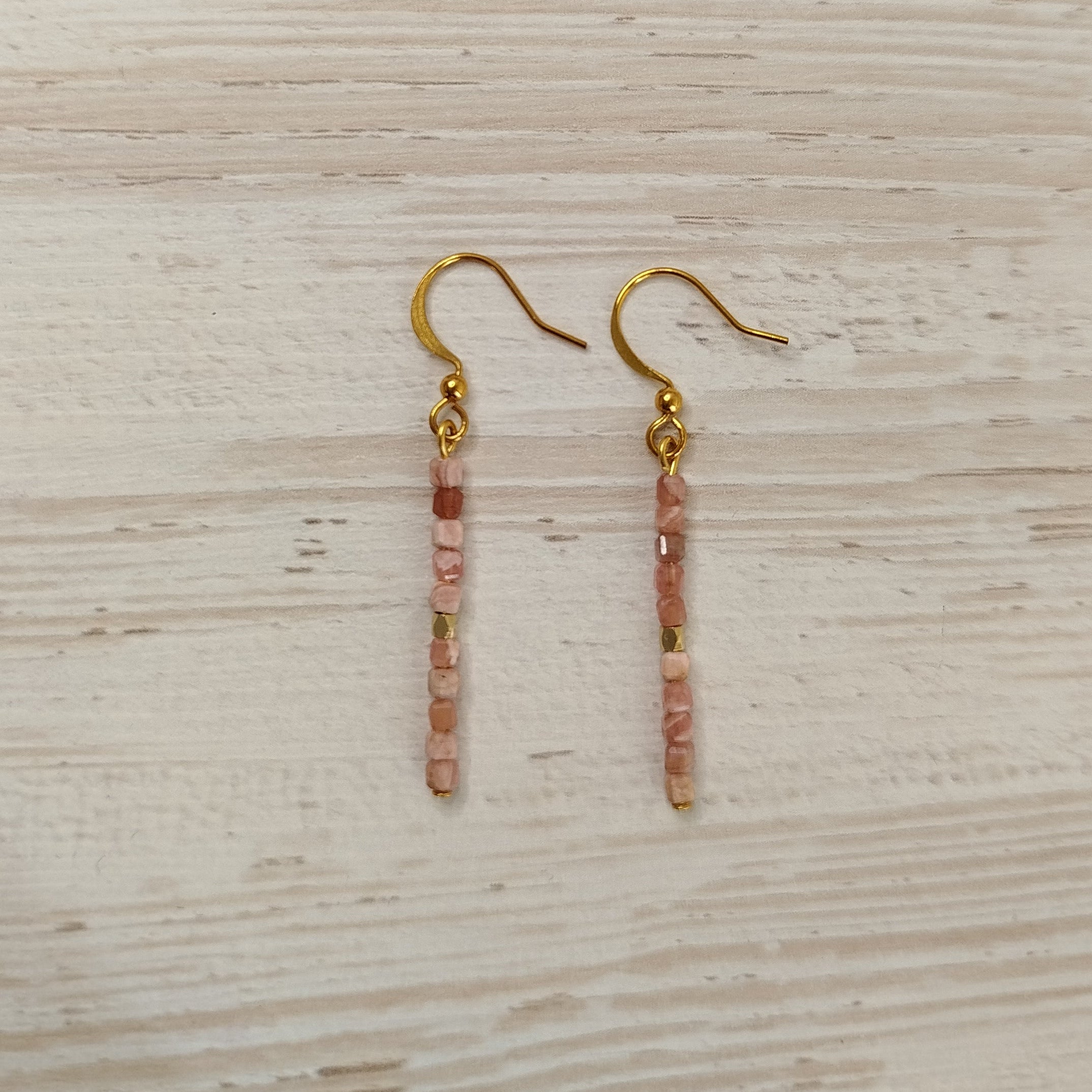 Pendientes largos Rhoamira - Rodocrosita para amor y sanación emocional