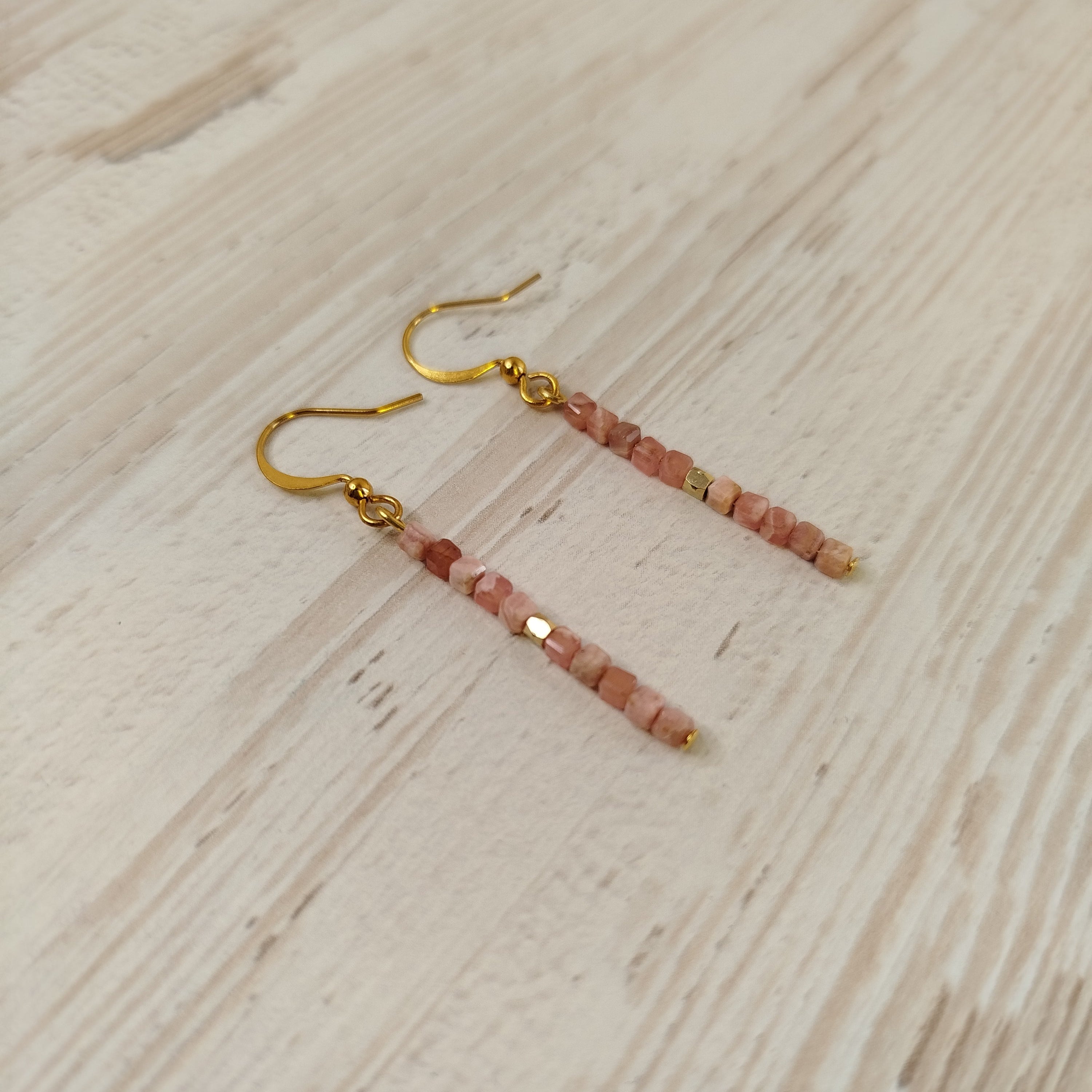 Pendientes largos Rhoamira - Rodocrosita para amor y sanación emocional