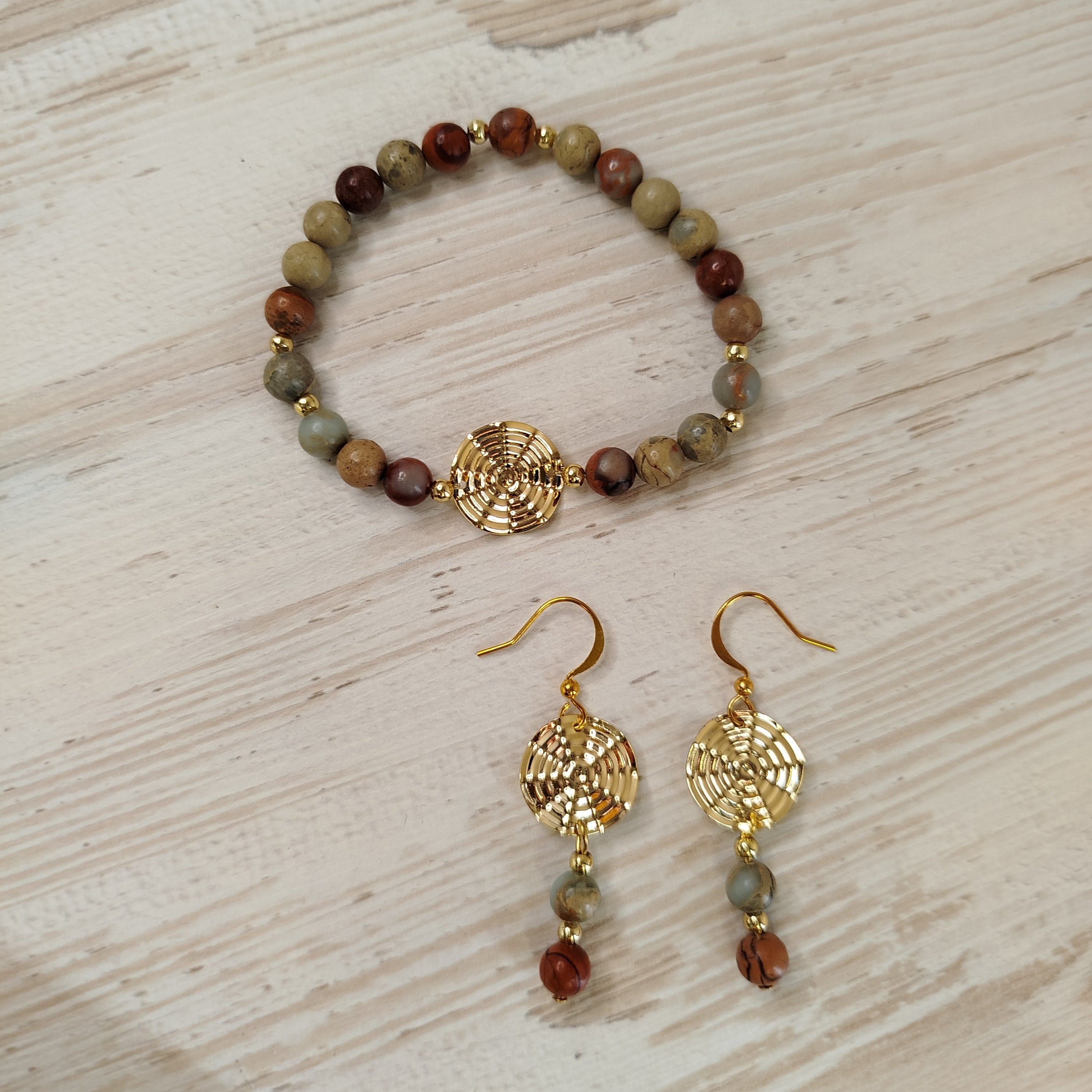 Pendientes Terralys – Jaspe Aquaterra para limpieza, claridad mental y equilibrio