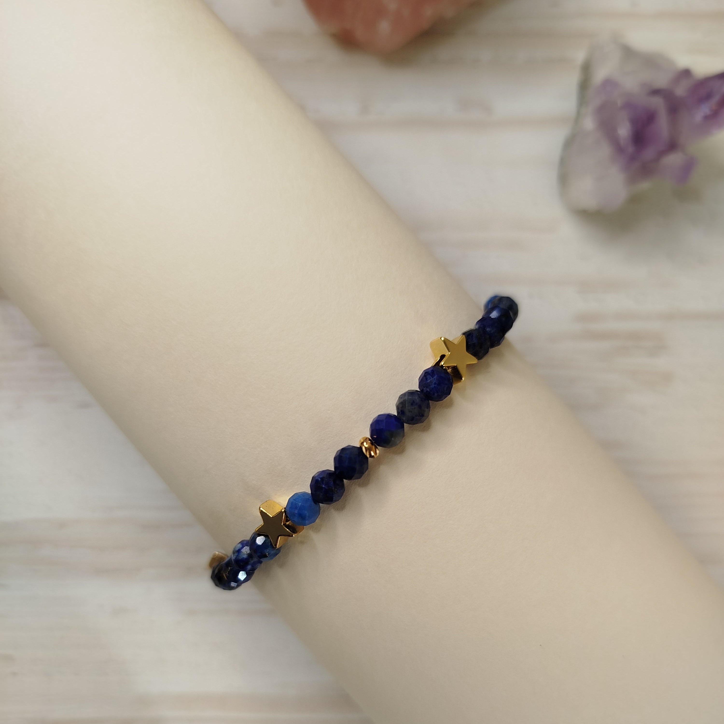 Pulsera Lazúrena · Lapislázuli para calma, protección y autoexpresión