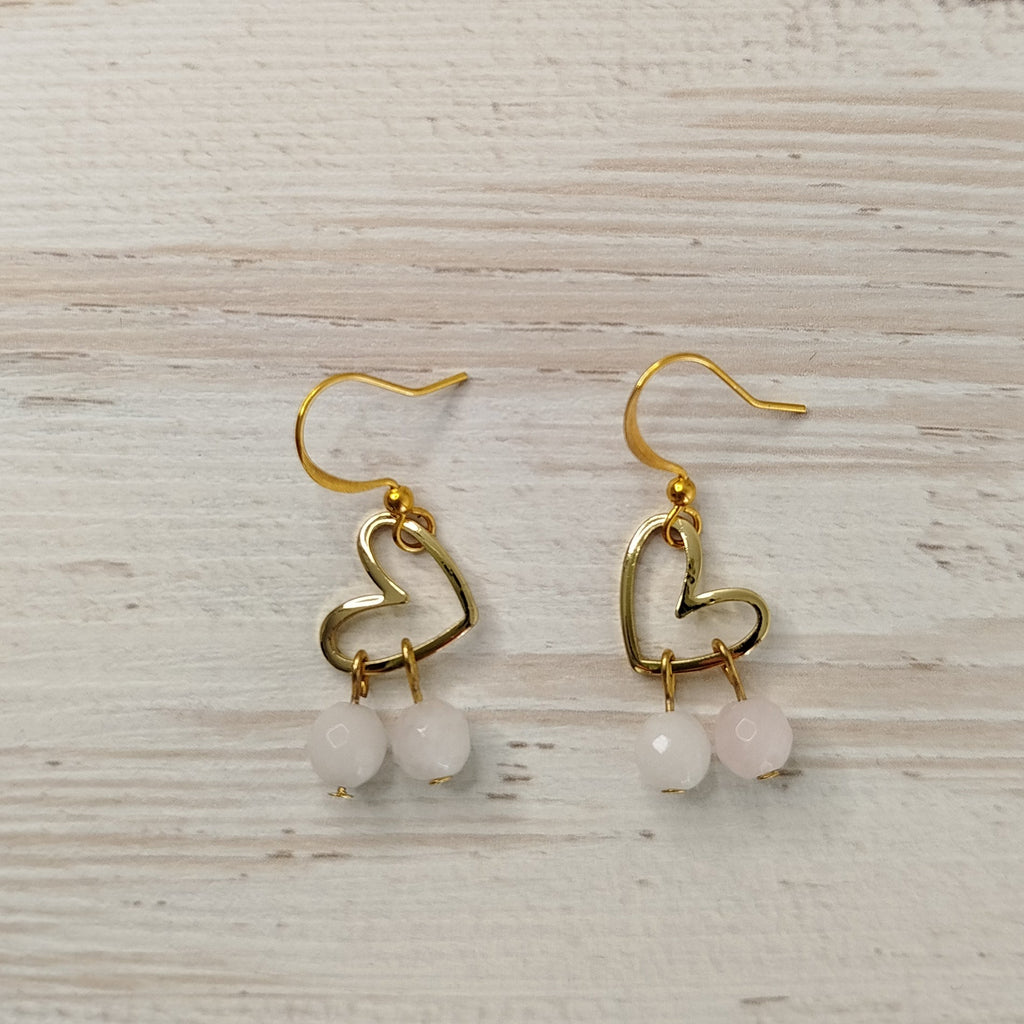 Pendientes Coravielle – Cuarzo rosa para amor, autoestima y sanación emocional