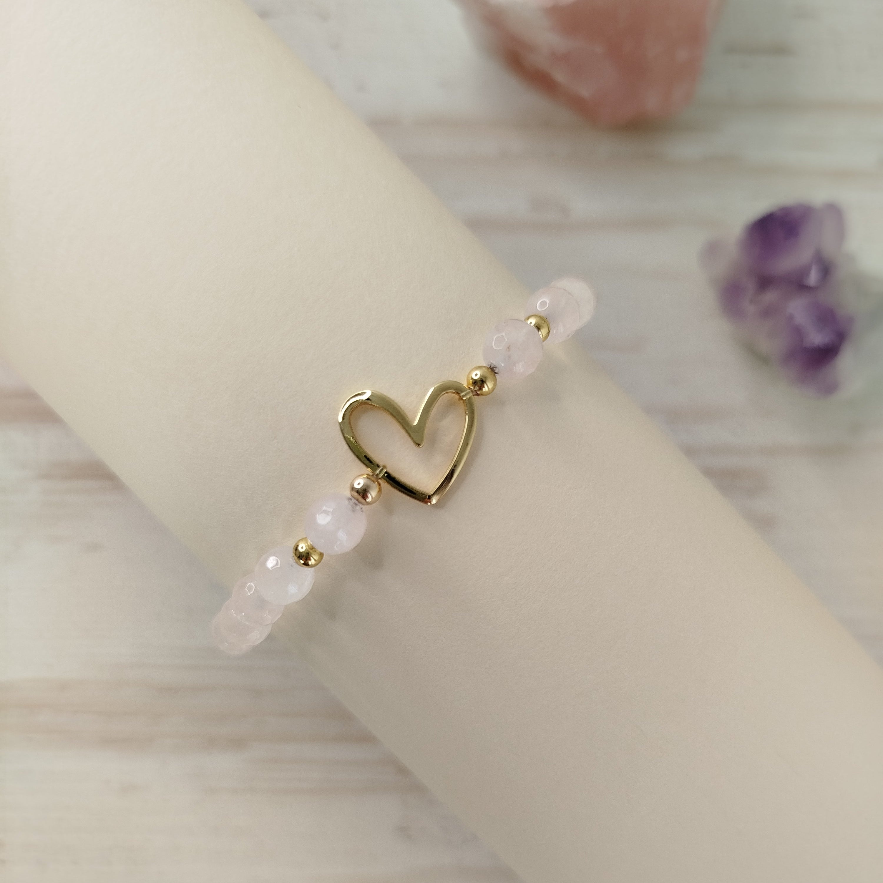 Pulsera Coravielle · Cuarzo rosa para amor, autoestima y sanación emocional