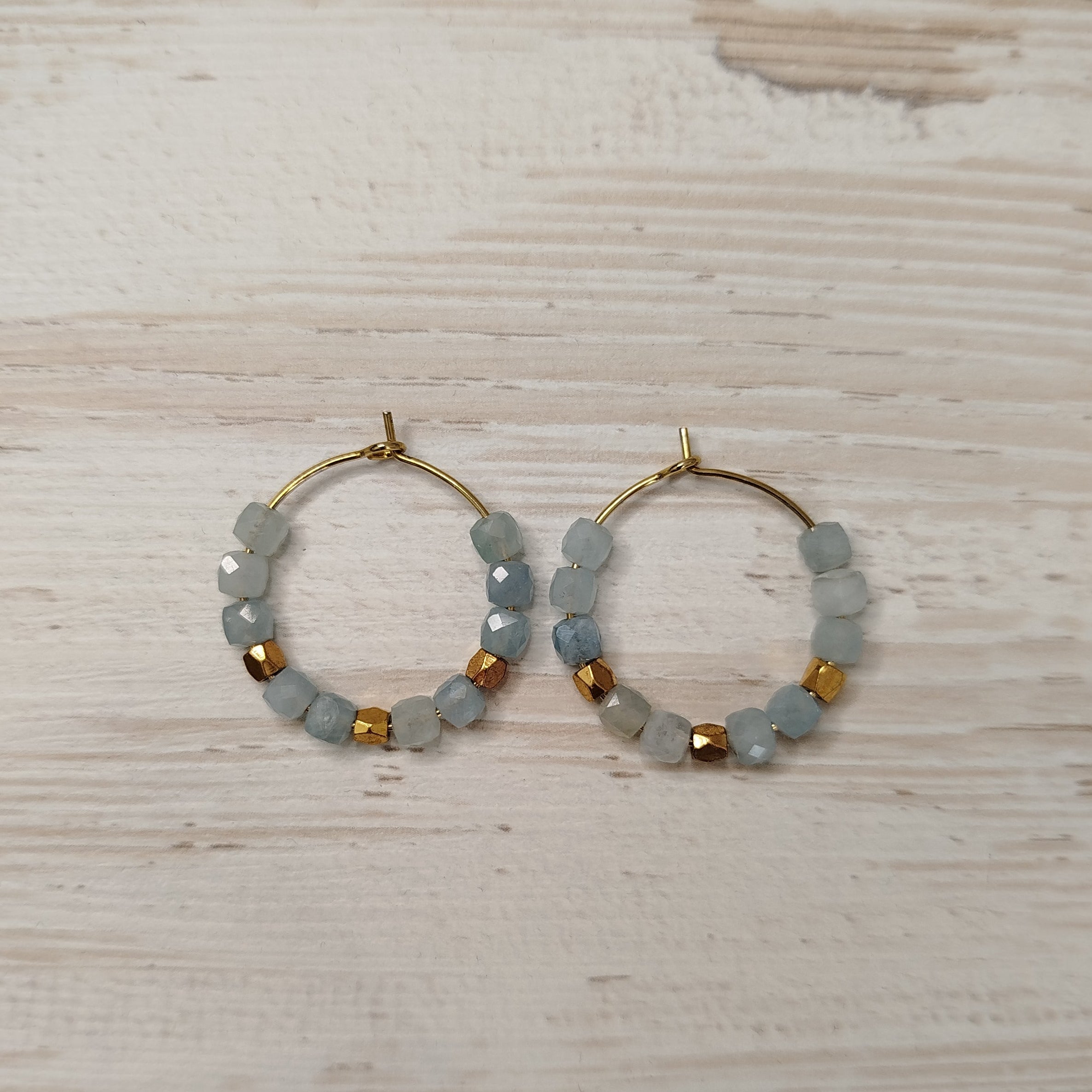 Pendientes Vela · Aguamarina para calma y autoexpresión