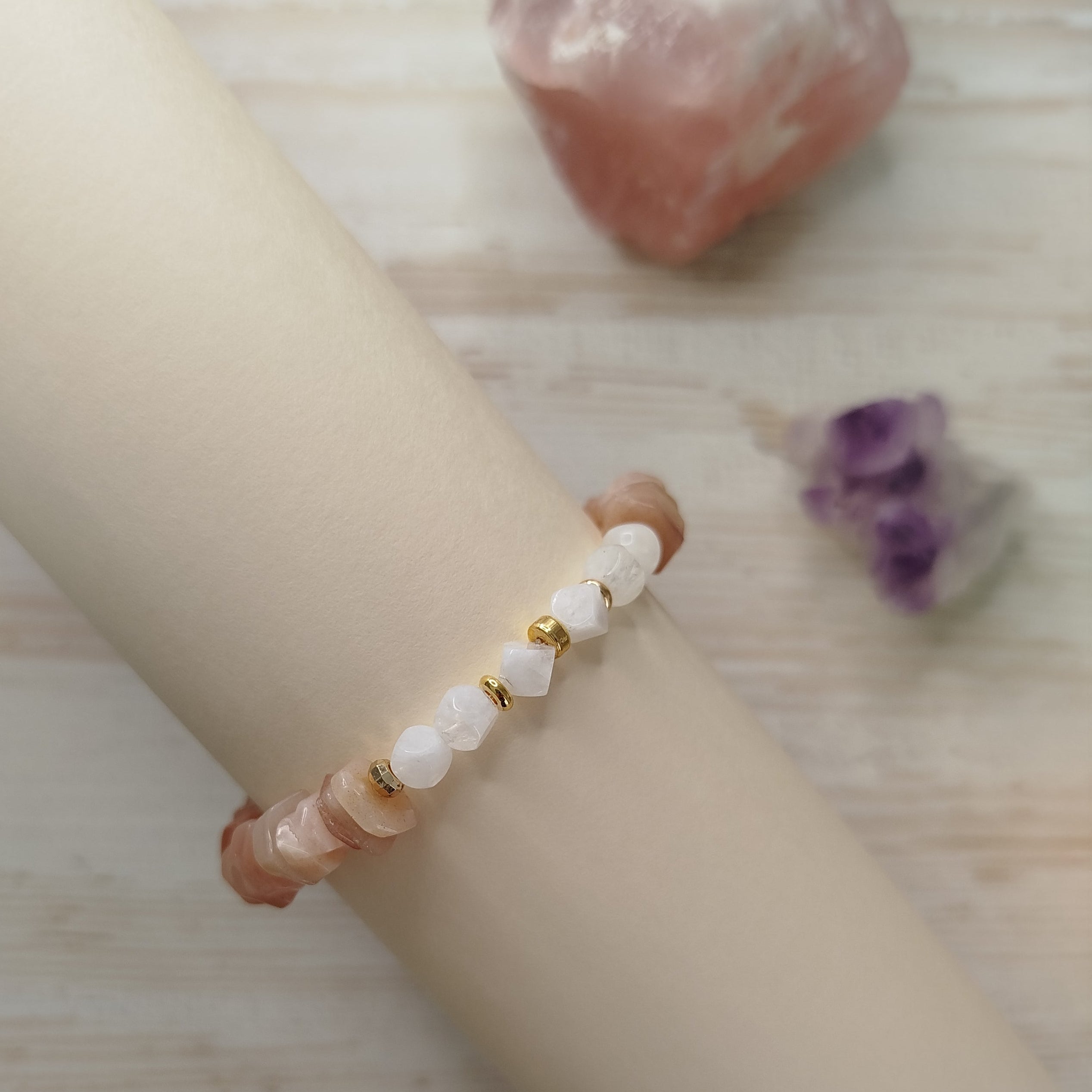 Pulsera Aithara · Piedra Sol y Labradorita para motivación, intuición y protección