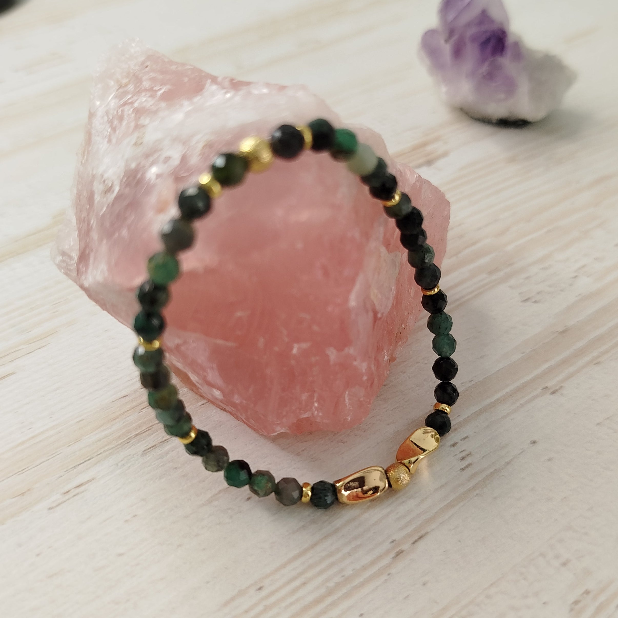 Pulsera Eirene · Esmeralda para sabiduría y abundancia