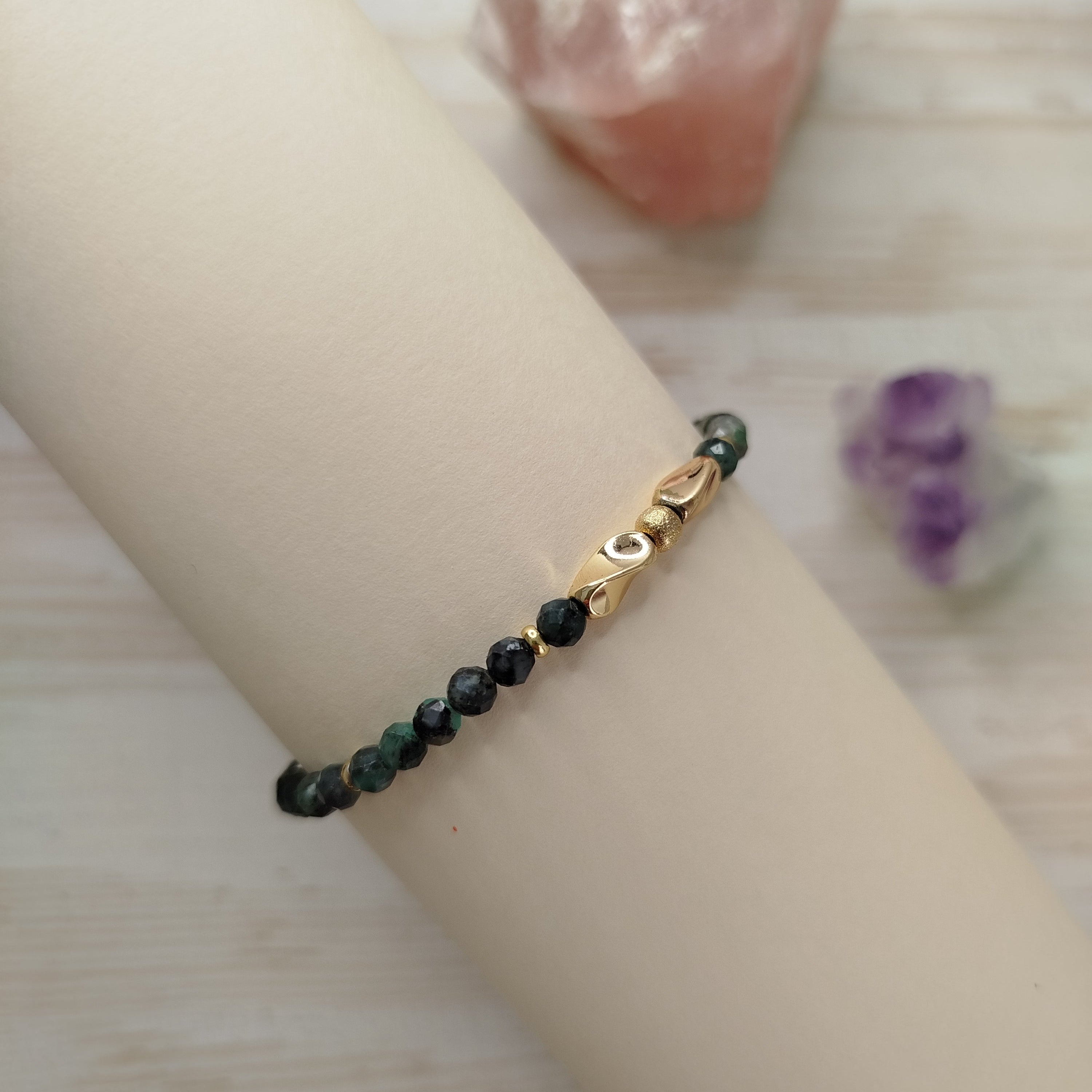 Pulsera Eirene · Esmeralda para sabiduría y abundancia