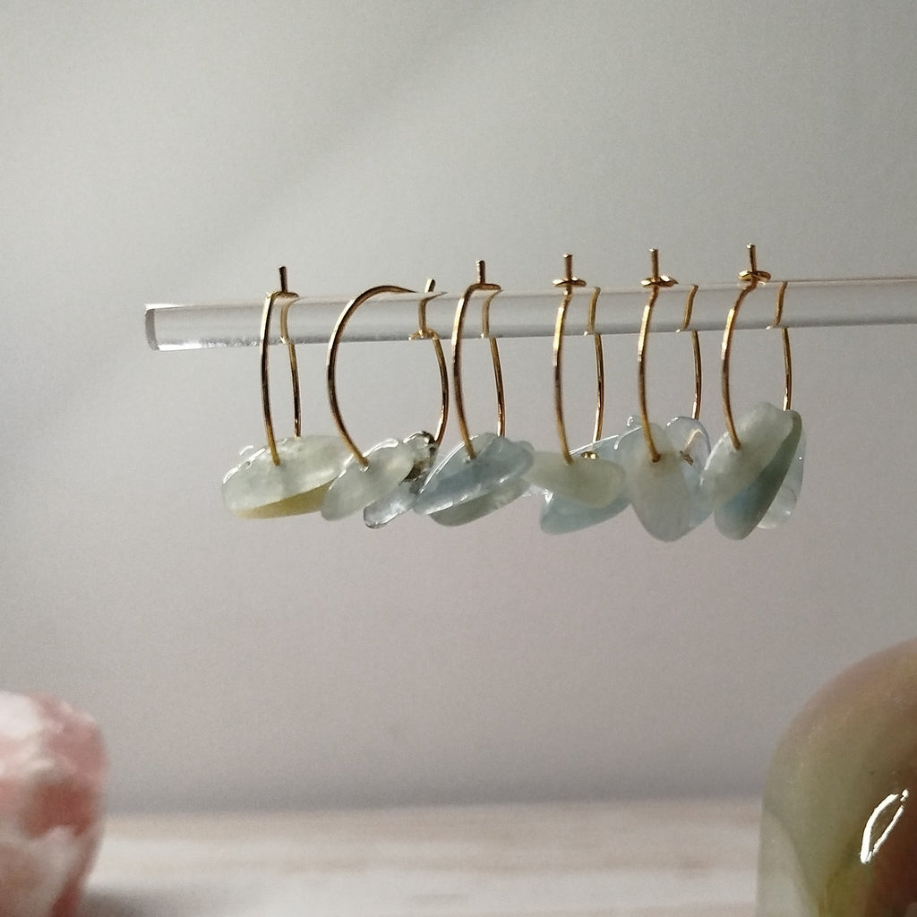Pendientes Mareva · Aguamarina para calma, paz interior y conexión espiritual