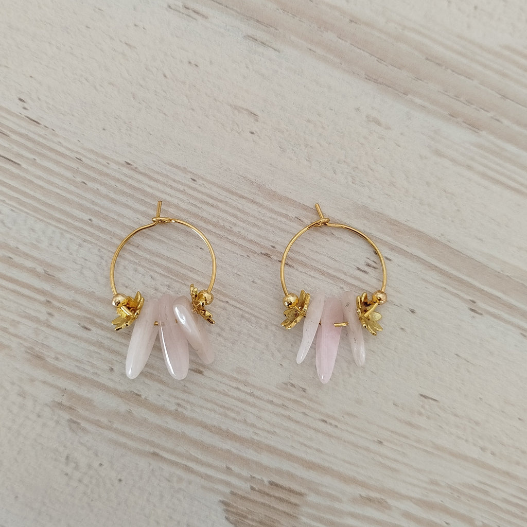 Pendientes Epione · Kunzita para calma y sanación emocional