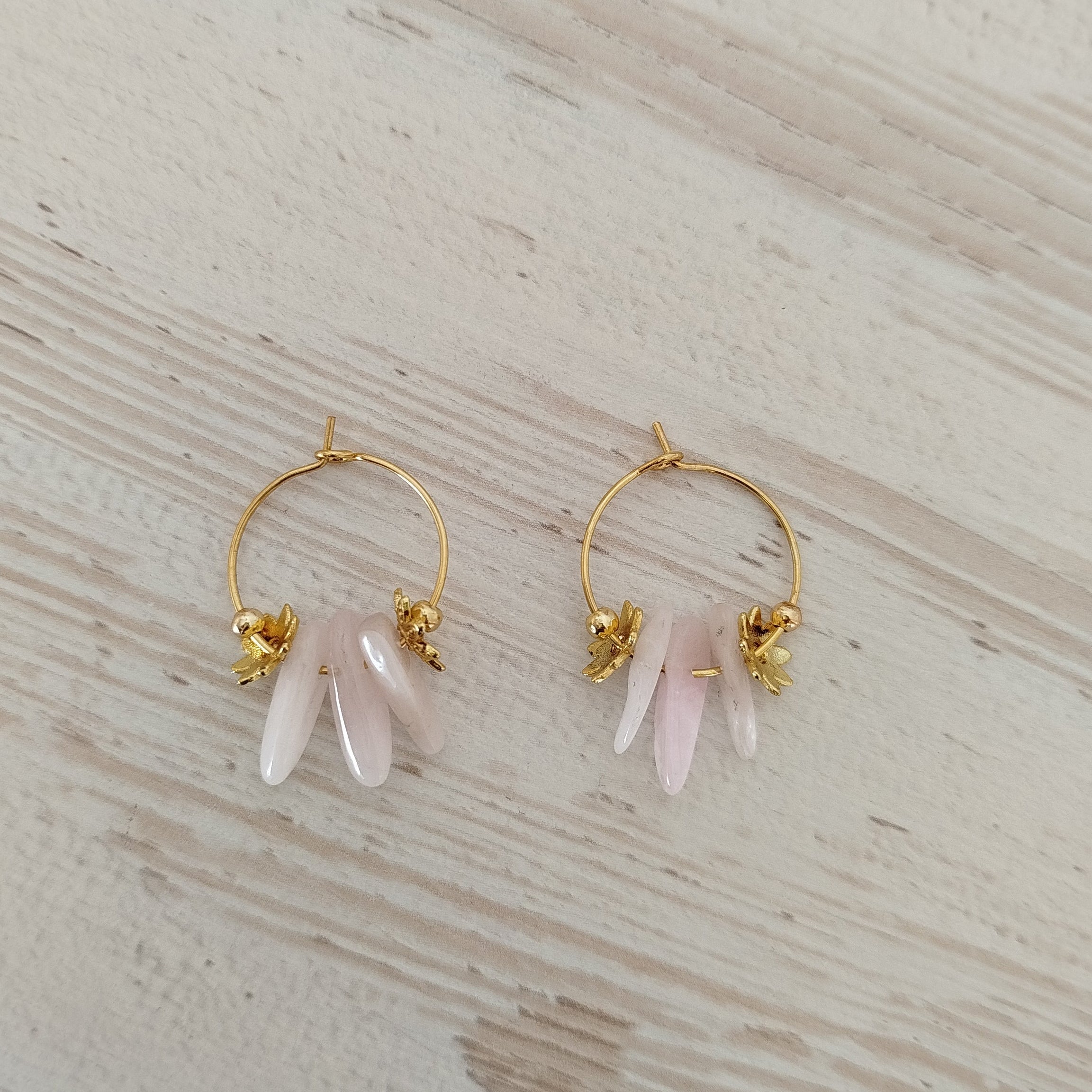 Pendientes Epione · Kunzita para calma y sanación emocional