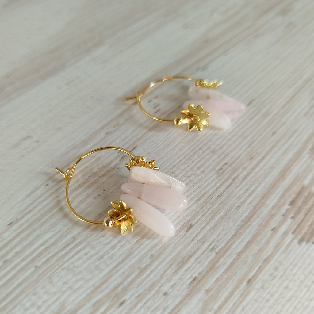 Pendientes Epione · Kunzita para calma y sanación emocional