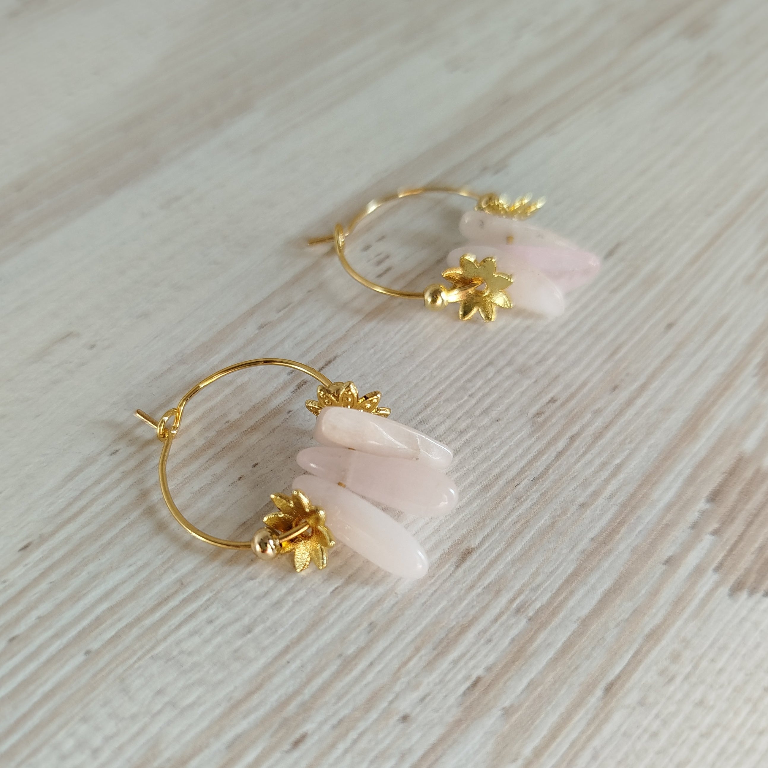 Pendientes Epione · Kunzita para calma y sanación emocional