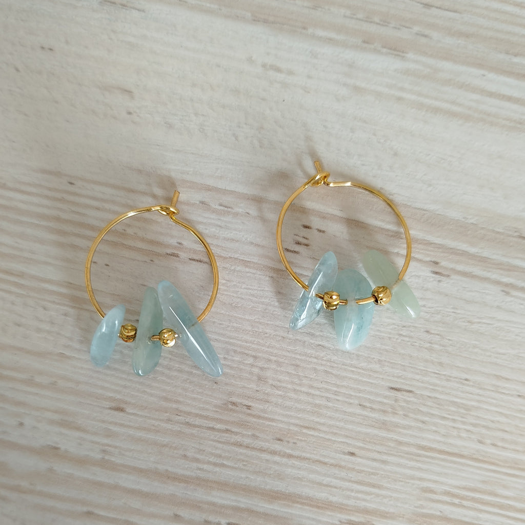 Pendientes Mareva · Aguamarina para calma, paz interior y conexión espiritual