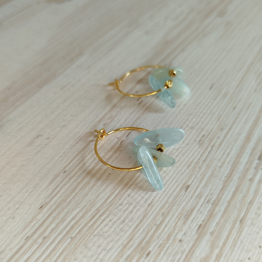 Pendientes Mareva · Aguamarina para calma, paz interior y conexión espiritual