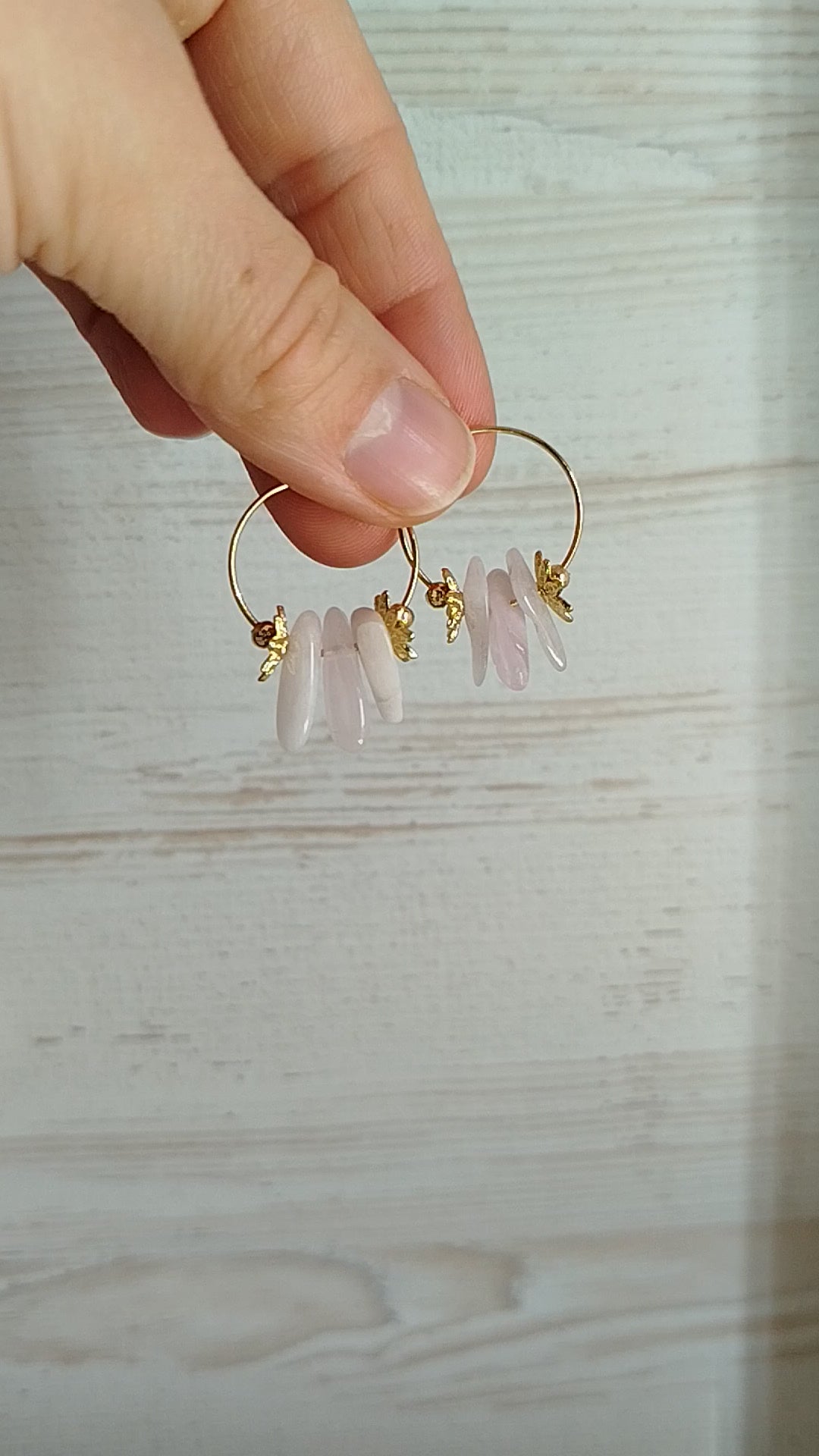 Pendientes Epione · Kunzita para calma y sanación emocional