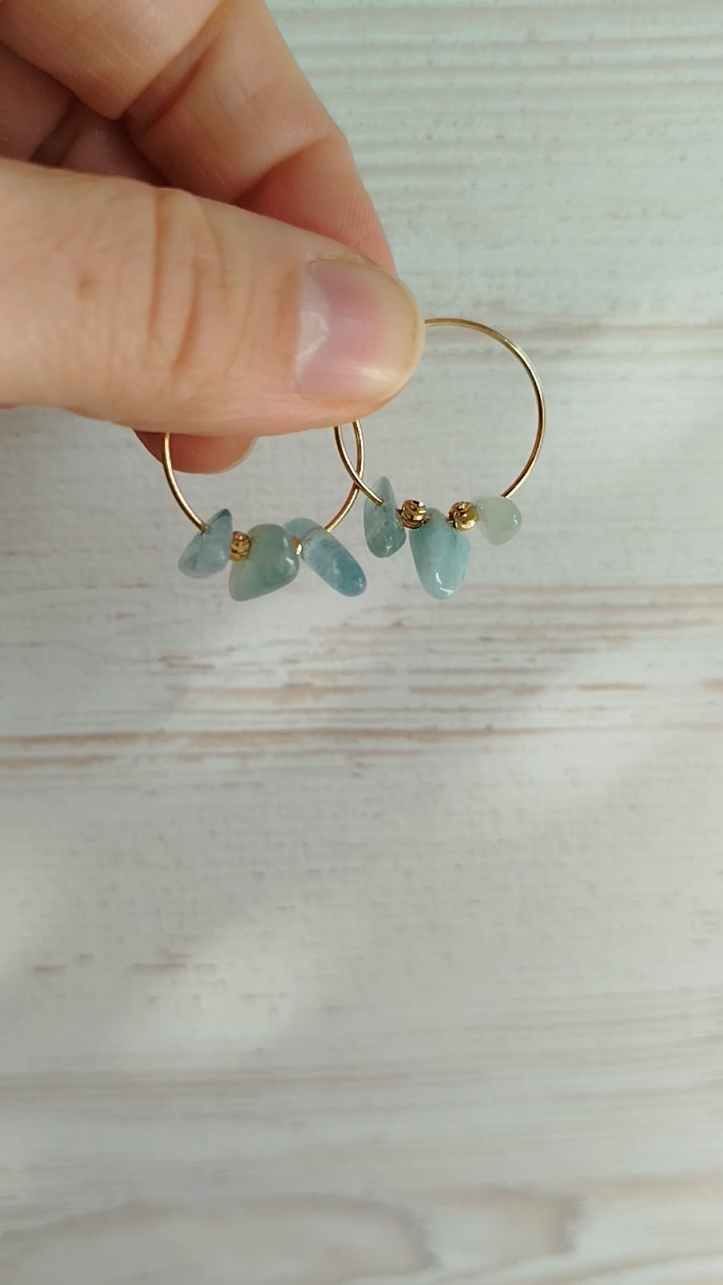 Pendientes Mareva · Aguamarina para calma, paz interior y conexión espiritual