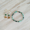 María José: pulsera personalizada 16,5 cm + pendientes flor de loto
