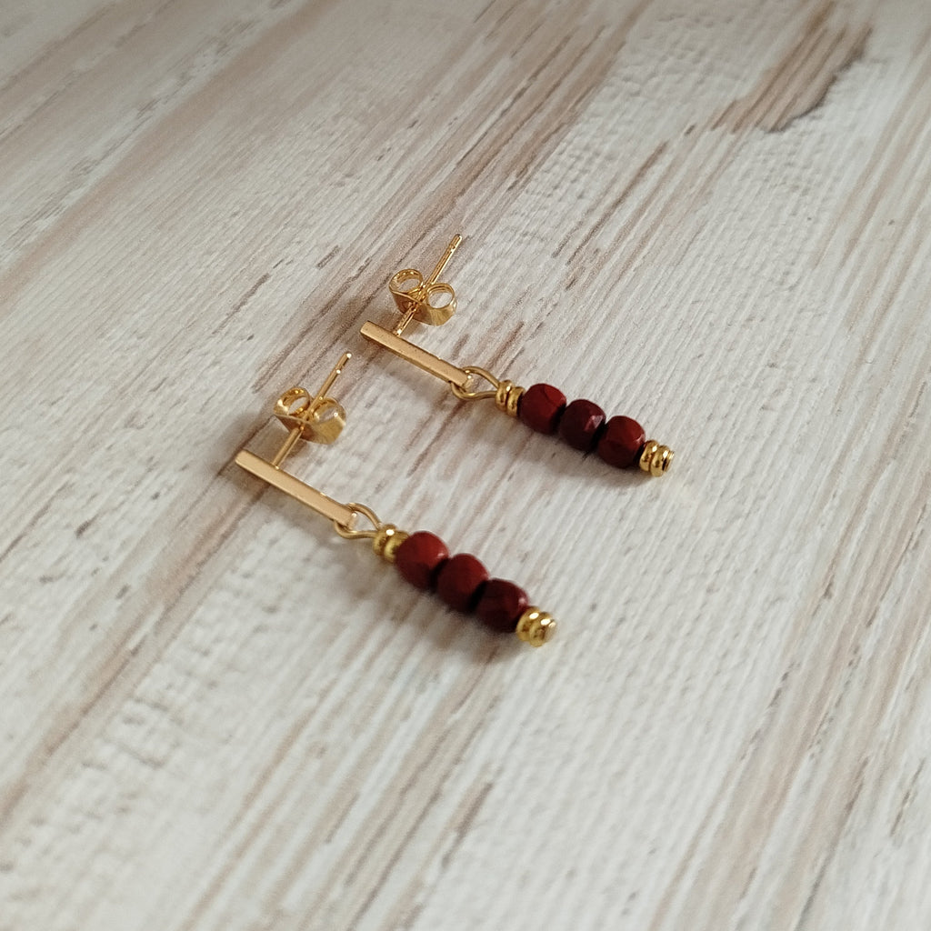 Pendientes Jaspe rojo Suria | Protección · Motivación