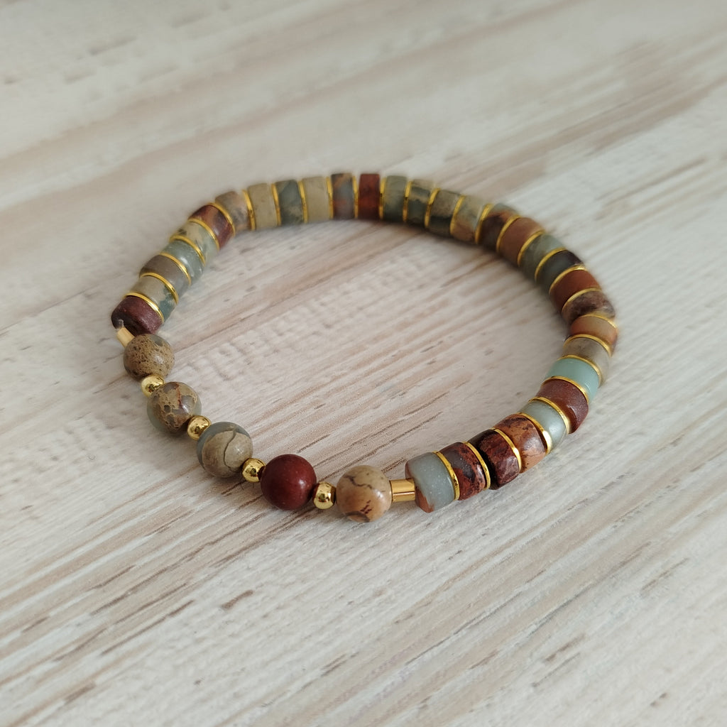 Pulsera Jaspe Aquaterra Axena | Equilibrio de chakras · Enraizamiento · Claridad mental