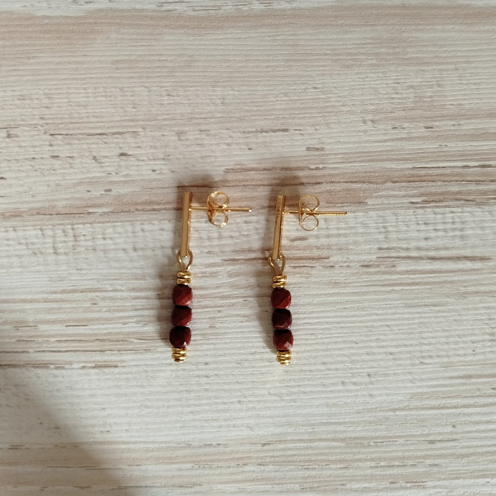 Pendientes Jaspe rojo Suria | Protección · Motivación