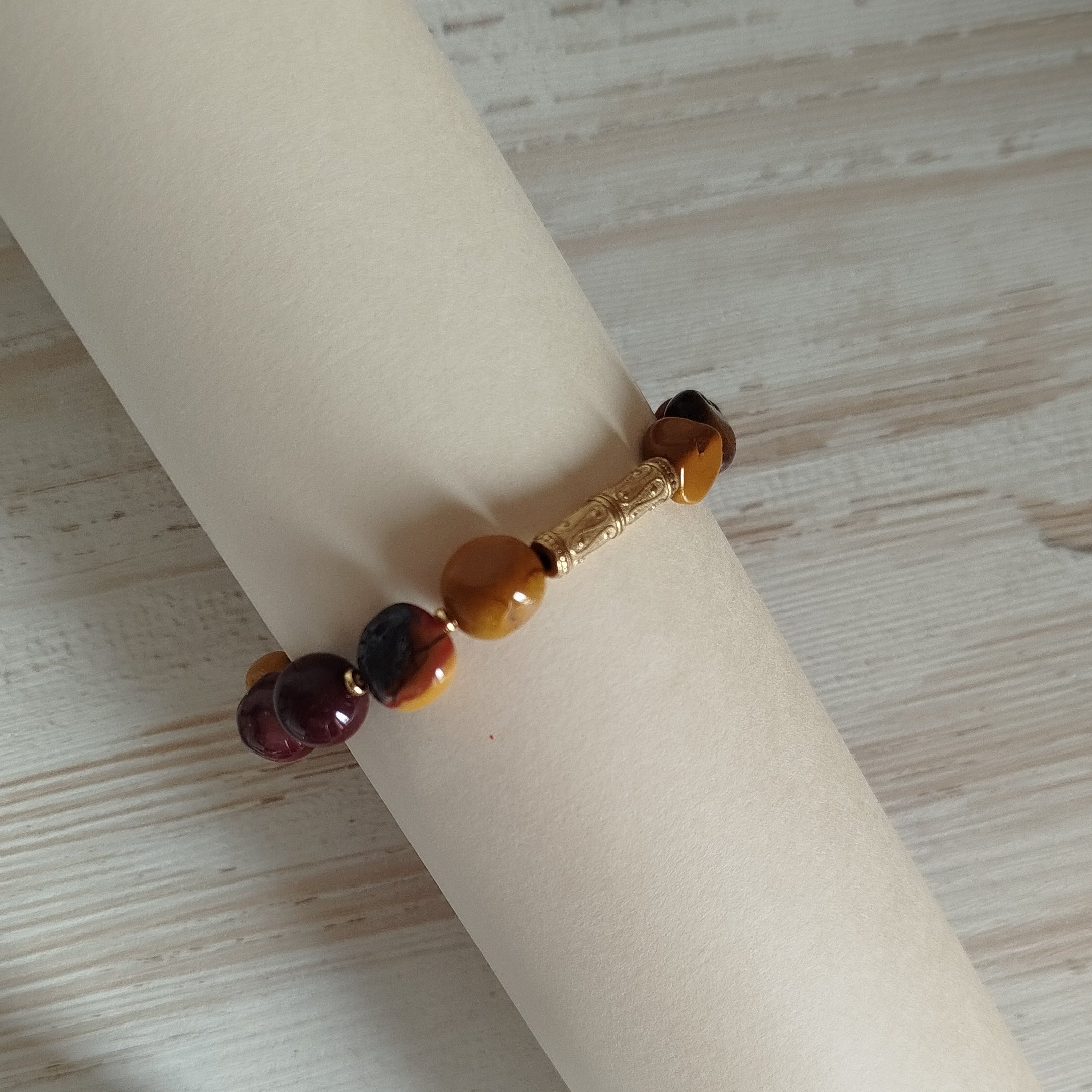 Pulsera Alina · Mookaita para claridad mental, equilibrio de chakras y paz interior