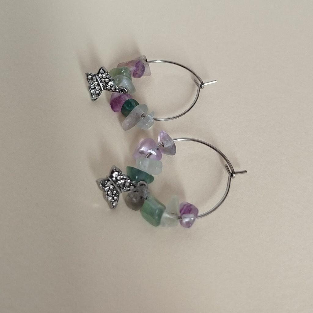 Pendientes Syke · Fluorita para limpieza y protección