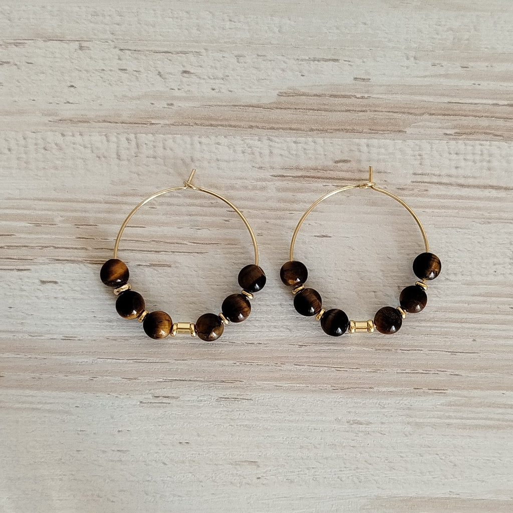 Pendientes ojo de tigre Phrona | Motivación · Confianza