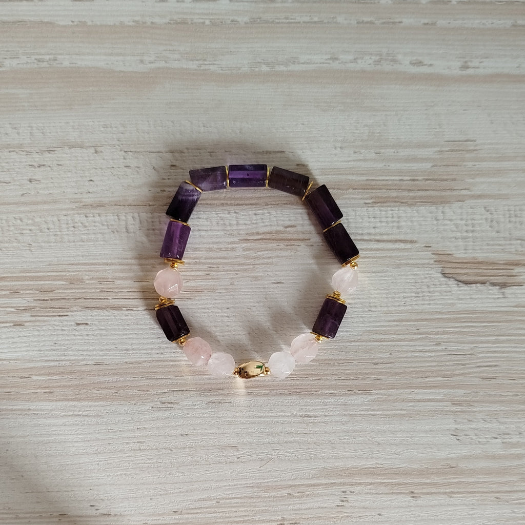 Pulsera Amatista y Cuarzo rosa Kathara | Protección · Calma · Limpieza