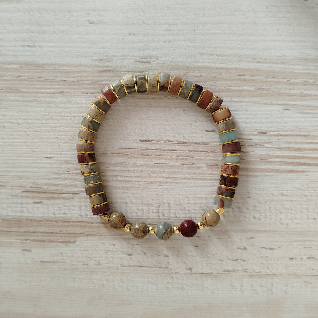 Pulsera Jaspe Aquaterra Axena | Equilibrio de chakras · Enraizamiento · Claridad mental