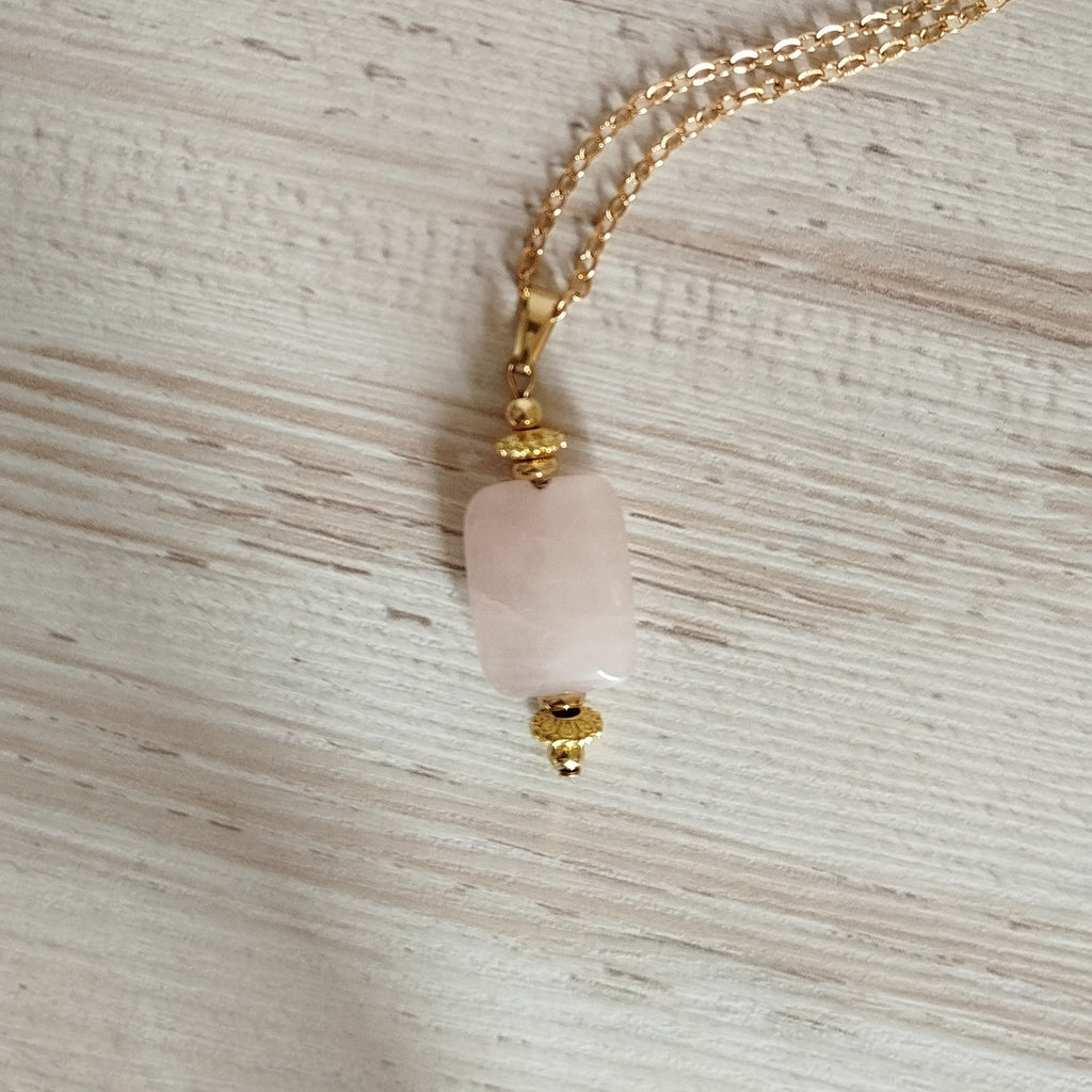 Collar Cuarzo Rosa Lenya | Calma · Sanación emocional
