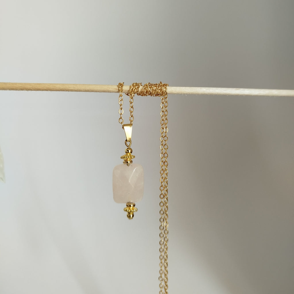 Collar Cuarzo Rosa Lenya | Calma · Sanación emocional