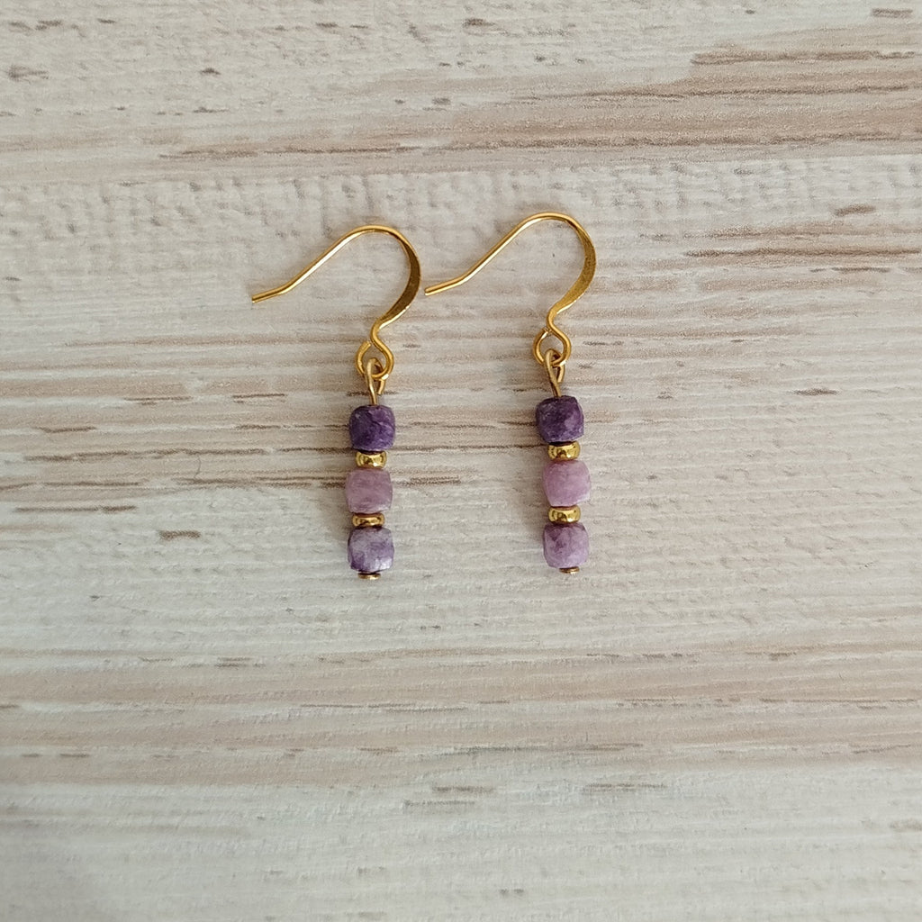 Pendientes Lepidolita Sumia | Calma · Limpieza