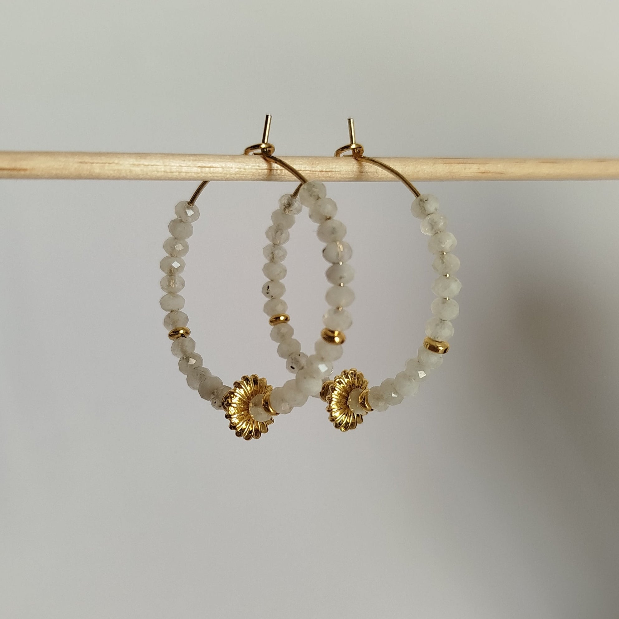 Pendientes Piedra Luna Selena | Equilibrio · Paz interior · Sanación emocional