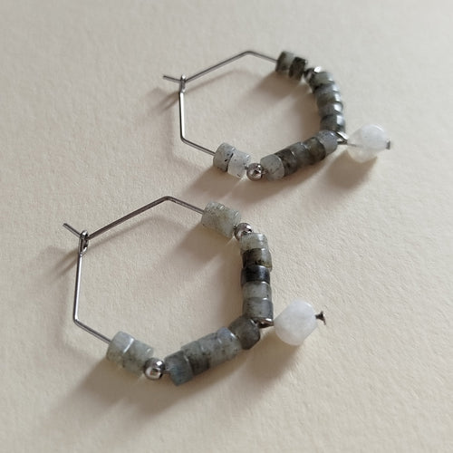 Pendientes Azora · Labradorita para protección, calma y conexión espiritual