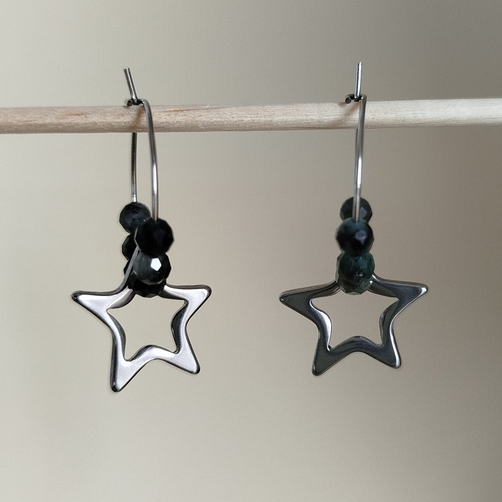 Pendientes Asteria · Esmeralda para sabiduría, autoexpresión y abundancia