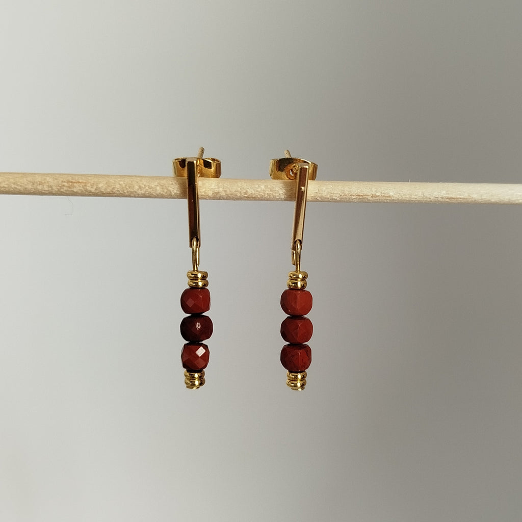 Pendientes Jaspe rojo Suria | Protección · Motivación